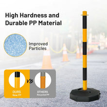 Load image into Gallery viewer, 2 Pack 34'' Traffic Delineator Poles with Fillable Base-Yellow