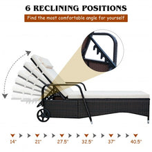 Load image into Gallery viewer, Outdoor Recliner Cushioned Chaise Lounge w/ Adjustable Backrest