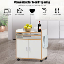 Load image into Gallery viewer, Rolling Kitchen Trolley Microwave Cart Storage Cabinet with Removable Shelf
