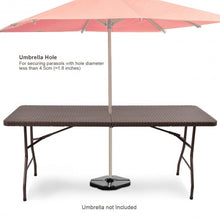 Load image into Gallery viewer, 6' Portable Folding Rattan Table