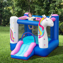 Load image into Gallery viewer, Inflatable Slide Bouncer with Basketball Hoop for Kids Without Blower