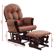 Load image into Gallery viewer, Adjustable Backrest Baby Nursery Rocking Chair & Ottoman Set-Brown