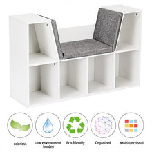 Load image into Gallery viewer, 6-Cubby Kid Storage Bookcase Cushioned Reading Nook