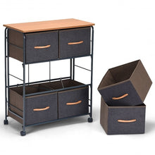 Load image into Gallery viewer, 6-Drawer Fabric Display Dresser Storage Cabinet with Wheels