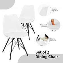 Load image into Gallery viewer, Set of 2 Mid Century Modern Side Chairs with PU Seat-White