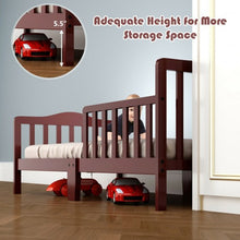 Load image into Gallery viewer, Classic Kids Wood Bed with Guardrails-Brown