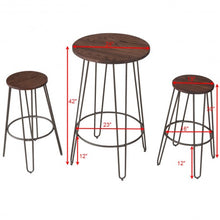 Load image into Gallery viewer, 3 pcs Wood Round Bar Table Bistro Stool Set