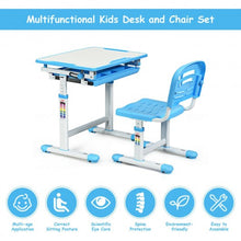 Load image into Gallery viewer, Height Adjustable Children’s Desk Chair Set -Blue