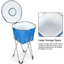 Load image into Gallery viewer, Portable Insulated Tub Party Picnic Cooler with Folding Stand-Blue