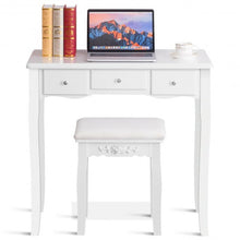 Load image into Gallery viewer, Vanity Set of Mirror Drawers Storage Box Makeup-White