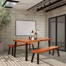 Load image into Gallery viewer, Rectangular Acacia Wood Rustic Dining Furniture Table