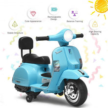 Load image into Gallery viewer, 6V Kids Ride On Vespa Scooter Motorcycle for Toddler-Light Blue