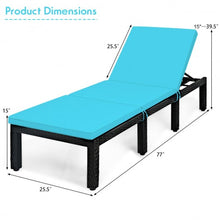 Load image into Gallery viewer, Patio Rattan Cushioned Height Adjustable Lounge Chair-Blue