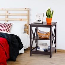 Load image into Gallery viewer, 3-Tier Living Room Display Storage Shelf Nightstand-Coffee