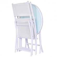 Load image into Gallery viewer, 3 Pcs Folding Garden Patio Table Chairs Set-White