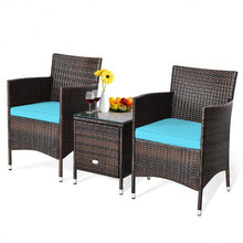 Load image into Gallery viewer, 3 pcs Outdoor Rattan Wicker Furniture Set-Blue