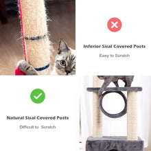 Load image into Gallery viewer, 37" Cat Tree Condo Scratch Post Kitten Pet House-Gray