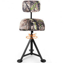 Load image into Gallery viewer, Swivel Hunting Chair Tripod Blind Stool with Detachable Backrest
