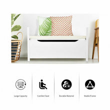 Load image into Gallery viewer, Shoe Bench Hallway Entryway Storage Rack w/ Cushion Seat-White