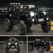 Load image into Gallery viewer, 12V Kids Remote Control Riding Truck Car with LED Lights-Black