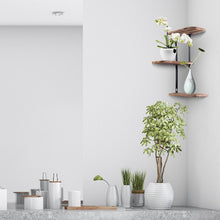 Load image into Gallery viewer, Wall Corner Shelves 3-Tier Rustic Wood Floating Storage Shelves