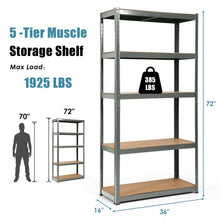 Load image into Gallery viewer, 72" Storage Shelf Steel Metal 5 Levels Adjustable Shelves-Gray