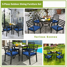 Load image into Gallery viewer, 5PCS Outdoor Patio Dining Chair Table Set with Cushions