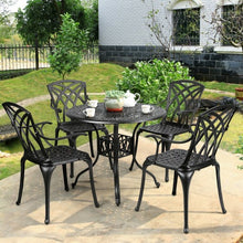 Load image into Gallery viewer, 5PCS Cast Aluminum Patio Dining Set with Durable Umbrella Hole