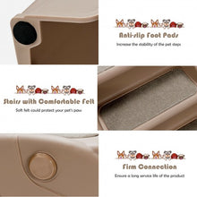 Load image into Gallery viewer, Collapsible Plastic Pet Stairs 4 Step Ladder for Small Dog and Cats-Coffee