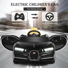 Load image into Gallery viewer, 12V Licensed Bugatti Chiron Kids Ride on Car with Storage Box and MP3-Black