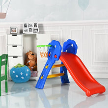 Load image into Gallery viewer, 2 Step Children Folding Slide with Basketball Hoop