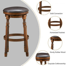 Load image into Gallery viewer, Set of 2 29" Swivel Leather Padded Dining Bar Stool