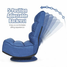 Load image into Gallery viewer, 5-Position Folding Floor Gaming Chair-Navy