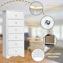 Load image into Gallery viewer, 6 Drawers Chest Dresser Clothes Storage Bedroom Furniture Cabinet-White