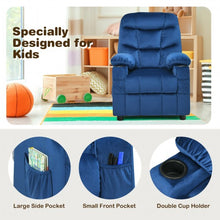 Load image into Gallery viewer, Adjustable Lounge Chair with Footrest and Side Pockets for Children-Blue