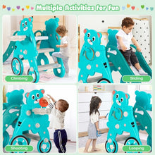 Load image into Gallery viewer, 4 in 1 Foldable Baby Slide Toddler Climber Slide PlaySet with Ball-Green