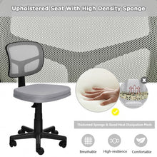 Load image into Gallery viewer, Armless Computer Chair w/Height Adjustment & Breathable Mesh - Home Office-Gray