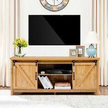 Load image into Gallery viewer, TV Stand with Cabinet Sliding Barn Door -Golden