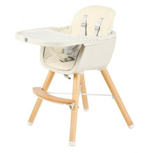 Load image into Gallery viewer, 3 in 1 Convertible Wooden High Chair with Cushion-Beige
