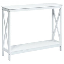 Load image into Gallery viewer, 2-Tier Console X-Design Sofa Side Accent Table-White