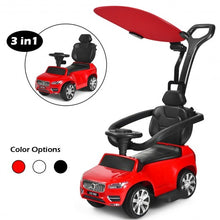 Load image into Gallery viewer, 3 in 1 Kids Ride On Push Car Stroller-Red