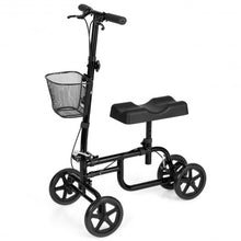 Load image into Gallery viewer, Foldable Knee Walker W/ Basket and Dual Brakes-Black