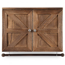 Load image into Gallery viewer, Rustic Wall Mounted Jewelry Cabinet with Barn Door Decor