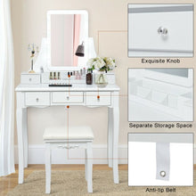 Load image into Gallery viewer, Dimmable Bulbs Touch Switch Vanity Dressing Table Set with Removable Box-White
