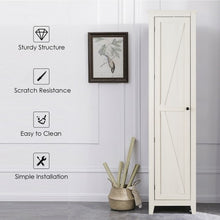 Load image into Gallery viewer, Linen Tower Bathroom Storage Cabinet Tall Slim Side Organizer with Shelf-White
