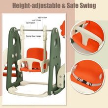 Load image into Gallery viewer, 6 in 1 Toddler Slide and Swing Set with Ball Games-Orange