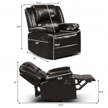 Load image into Gallery viewer, Recliner Chair Lounger Single Sofa for Home Theater Seating with Footrest Armrest-Brown