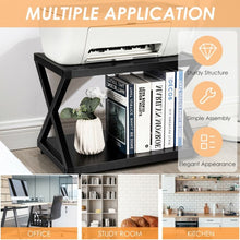 Load image into Gallery viewer, Desktop Printer Stand 2 Tiers Storage Shelves with Anti-Skid Pads Black