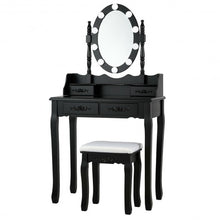 Load image into Gallery viewer, 4 Drawers Vanity Table Dressing Table with Touch Switch-Black