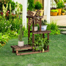 Load image into Gallery viewer, Wood Plant Stand 4 Tier Shelf Multiple Space-saving Rack